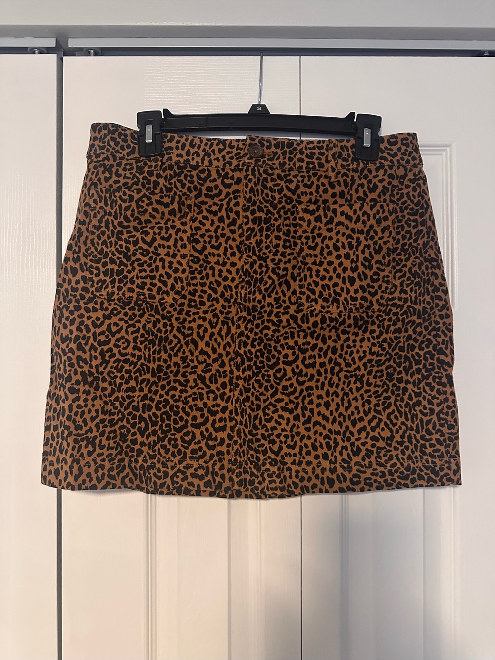 Leopard Print Mini Skirt - J Crew Factory Lizzie chino skirt